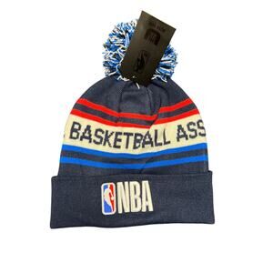 NBA Red White Blue Winter Hat w/ Pom National Basketball Association New